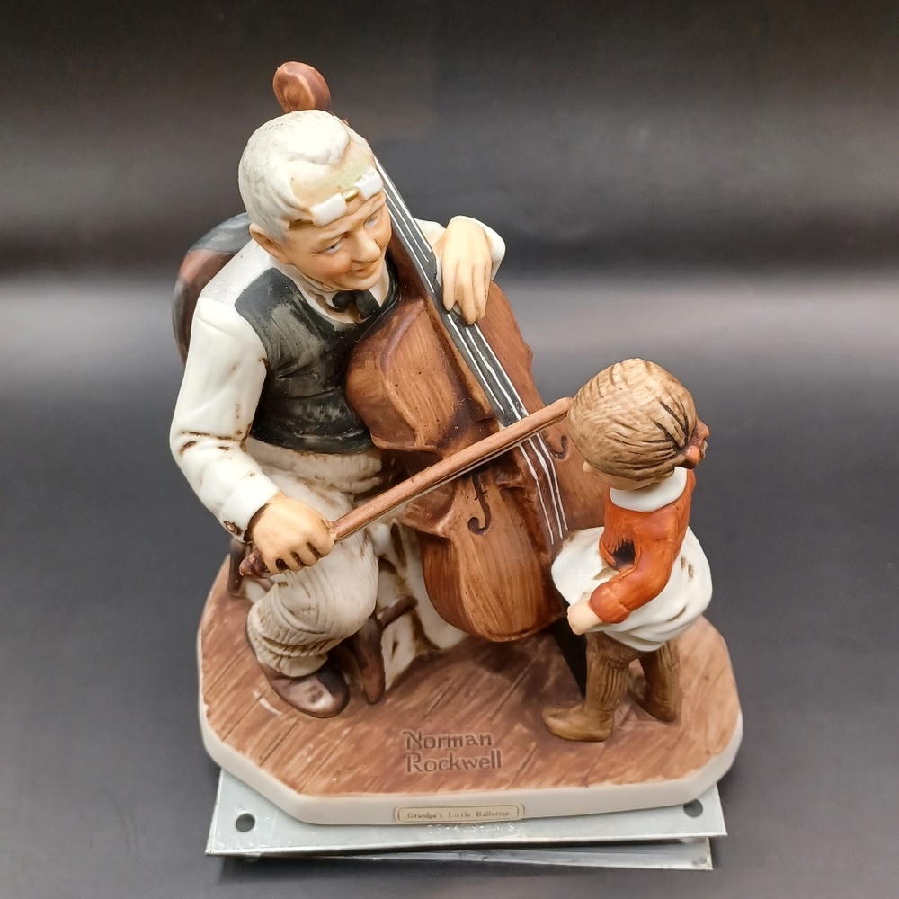 "Grandpa's Little Ballerina by Norman Rockwell 1979 Porcelain Figurine